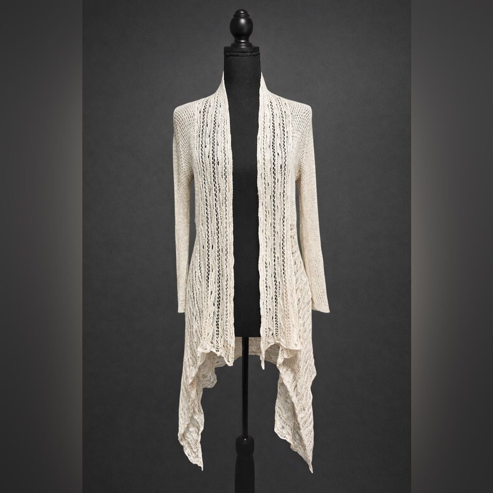 Cynthia Rowley Linen Crochet Cardigan Medium